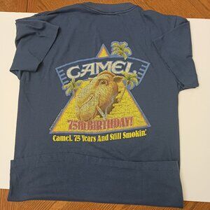 1988 Camel 75th Birthday single stitch navy blue shirt